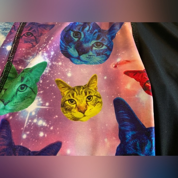 🐈‍⬛CoolFeline Or🙀BADDKittyVibes Pre-Loved Stretchy Shorts Sz-M/L Kids or XS Jrs. - Picture 13 of 16